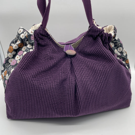 Sac Panière en velours violet